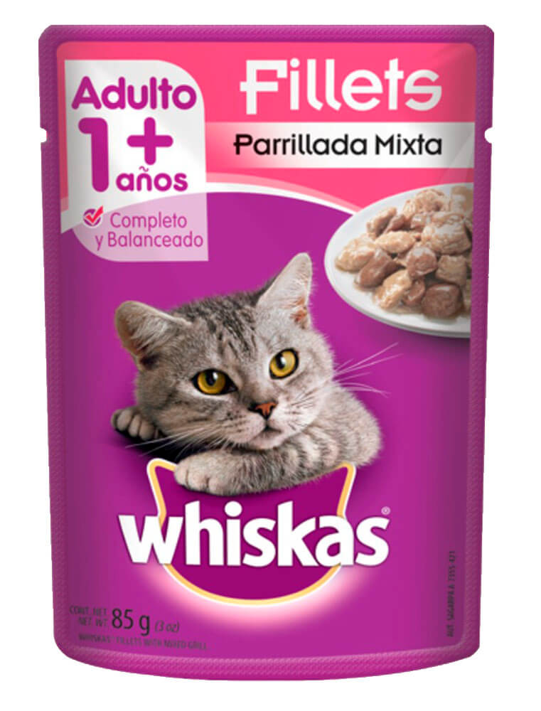 WHISKAS SOB PARRILLADA 85 GR 8 UDS