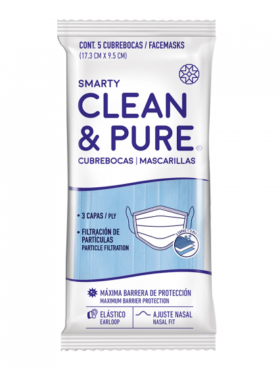 CUBRE BOCA CLEAN PURE C/5 30 UDS