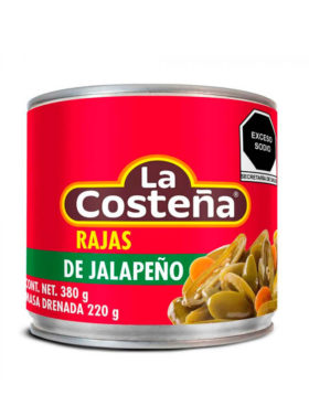 LA COSTEÑA RAJAS JALAPEÑO - 380 GR  12 UDS